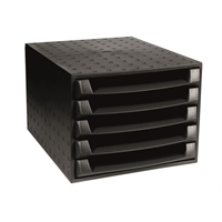 Laatikosto Box 5-os Ecoblack musta - valmistettu kierrätysmateriaalista, 5 v takuu