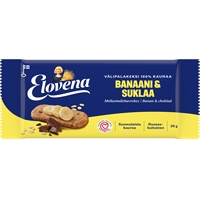 Välipalakeksi Elovena Banaani & suklaa 30g /30 - 100 % suomalaista kauraa, rapsiöljyä