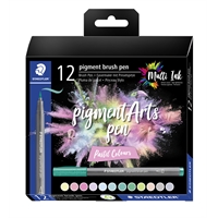 Staedtler Pigment Arts brush pen pastellit/12 - laadukas kuitukynäsarja sivellinkärjellä