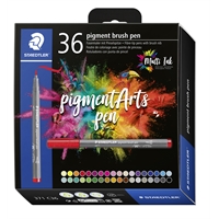 Staedtler Pigment Arts brush pen värilajitelma /36 - laadukas kuitukynäsarja sivellinkärjellä
