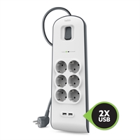 Ylijännitesuoja Belkin 6-OS 2 USB-liitintä 2.4A