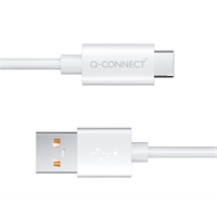 Kaapeli Q-Connect USB-C to USB-A valkoinen 1,2 m - tiedonsiirtonopeus 5 GB/s