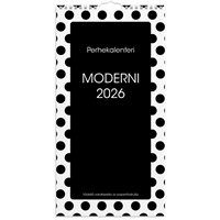 Perhekalenteri 2026 Moderni paperitaskulla