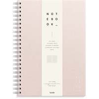Muistikirja Burde Notebook Textile pink kierresidottu viivat A4