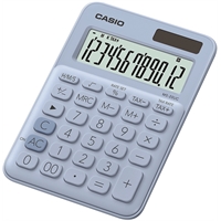 Pöytälaskin Casio MS-20UC-LB vaaleansininen - toimii valoenergialla tai paristoilla