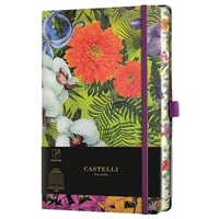 Muistikirja Castelli A5 13x21cm 224s viivallinen eden orchid