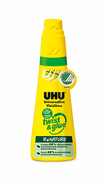 Yleisliima UHU ReNATURE Twist&Glue 100g - 98 % kasvipohjainen, vesiliukoinen, Joutsenmerkki