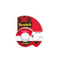 Yleisteippi Scotch kirkas 12mmX10m + katkoja - hyvin pitävä, kellastumaton ja helposti katkaistava