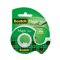 Teippi Scotch Magic 810 12mm x 10m + katkoja - matta, ei murru eikä kellastu, ei näy kopiokoneessa