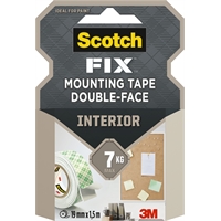 Kiinnitysteippi Scotch-Fix Interior 19 mm x 1,5 m - kestää jopa 7 kg painon, vain sisäkäyttöön