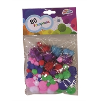 Pompom-pallot Karapap 80 kpl pss