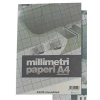 Millimetrilehtiö A4/20 oranssi - millimetripaperi tarkkaan piirtämiseen