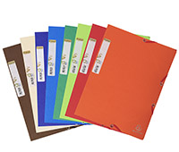 Siirry tuotteeseen Kulmalukkokansio läpillä Exacompta A4 kierrätetty värilajitelma - kapasiteetti: 225 arkkia