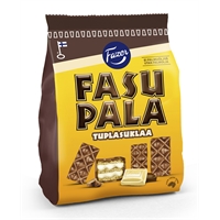 Vohvelikeksi Fasupala tuplasuklaa 199 g - myös valkosuklaata, ei palmuöljyä