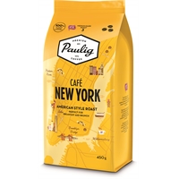 Kahvi Paulig Café New York papu 450g x 8 kpl UTZ-sertifioitu - keskitumma, makeahko, vivahteikas