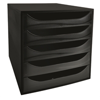 Laatikosto Exacompta Ecobox 5-osainen musta