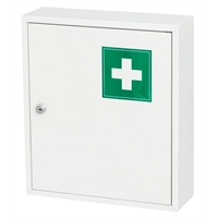 Siirry tuotteeseen Lääkekaappi Tarmo teräs valkoinen - sylinterilukko ja kaksi avainta, myös kiinnitysruuvit