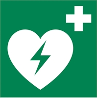 Opastekyltti defibrillaattori