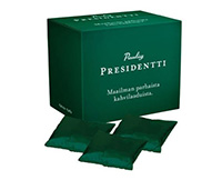 Kahvi Paulig Presidentti tumma puolikarkea jauhatus 18x300g - Rainforest Alliance -sertifioitu