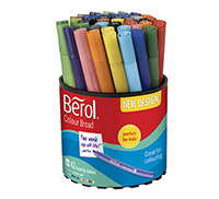 Huopakynä Berol Colour Broad värilajitelma /42 - muste pestävissä useimmista kankaista