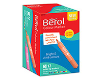 Huopakynä Berol Colour Marker värilajitelma /12 - muste pestävissä useimmista kankaista