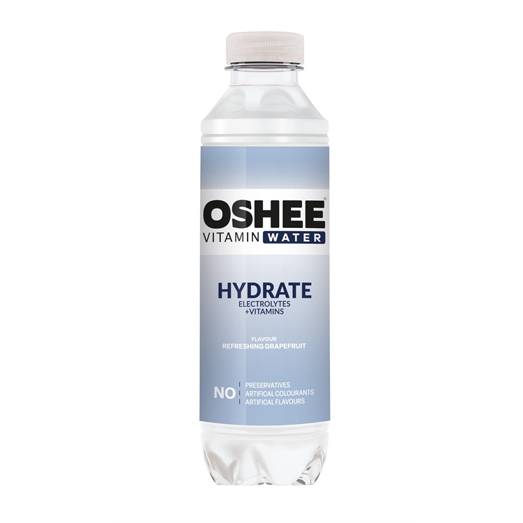 Vitamiinivesi Oshee Hydrate 0,555 L - nesteyttävä, greipinmakuinen vitaminoitu vesi