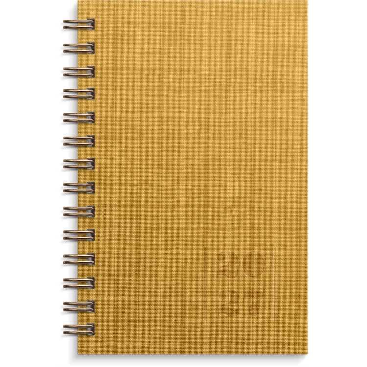 Kalenteri Exclusive Textile sinapinkeltainen 2027