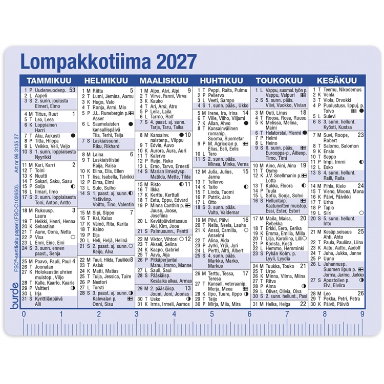 Kalenteri Lompakkotiima 2027