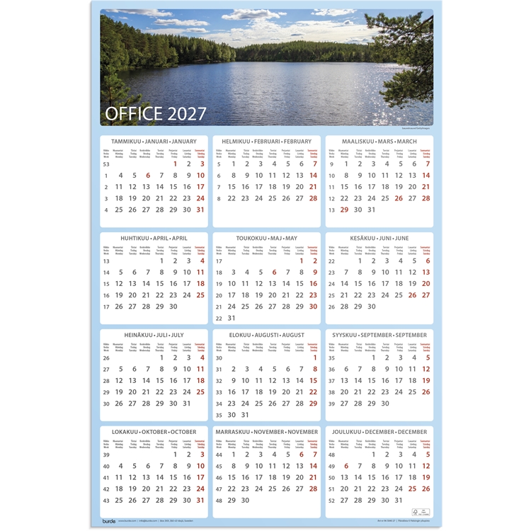 Kalenteri Seinälehti Office 2027