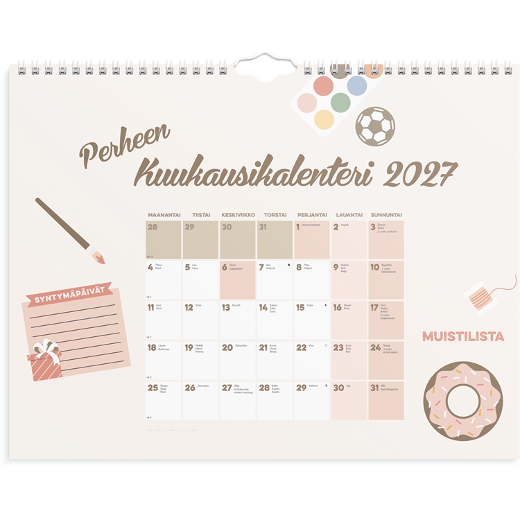 Perheen kuukausikalenteri 2027
