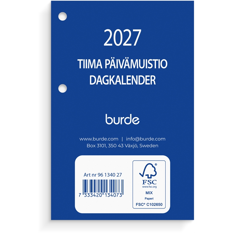 Pöytäkalenteri Tiima päivämuistio 2027