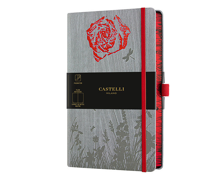 Muistikirja Castelli Milano Foresta Rose A5 blanko 224s