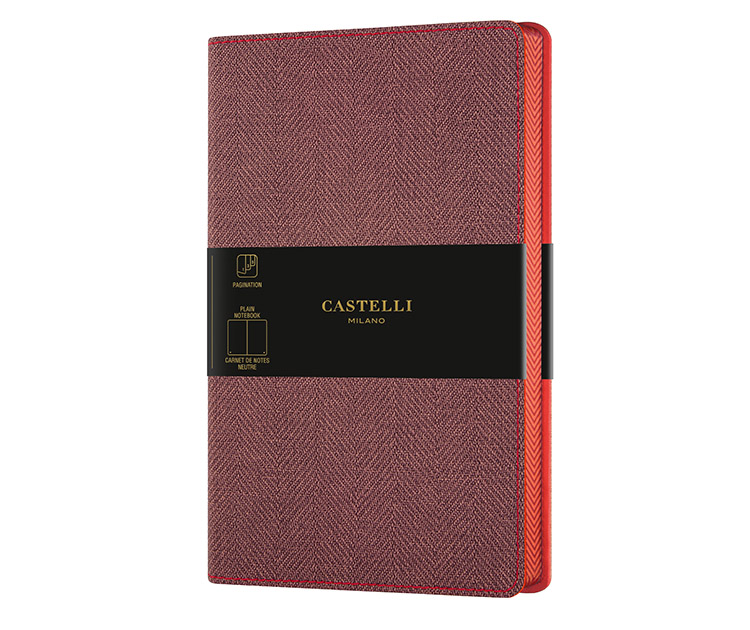 Muistikirja Castelli Milano Harris Maple Red A5 blanko 224s