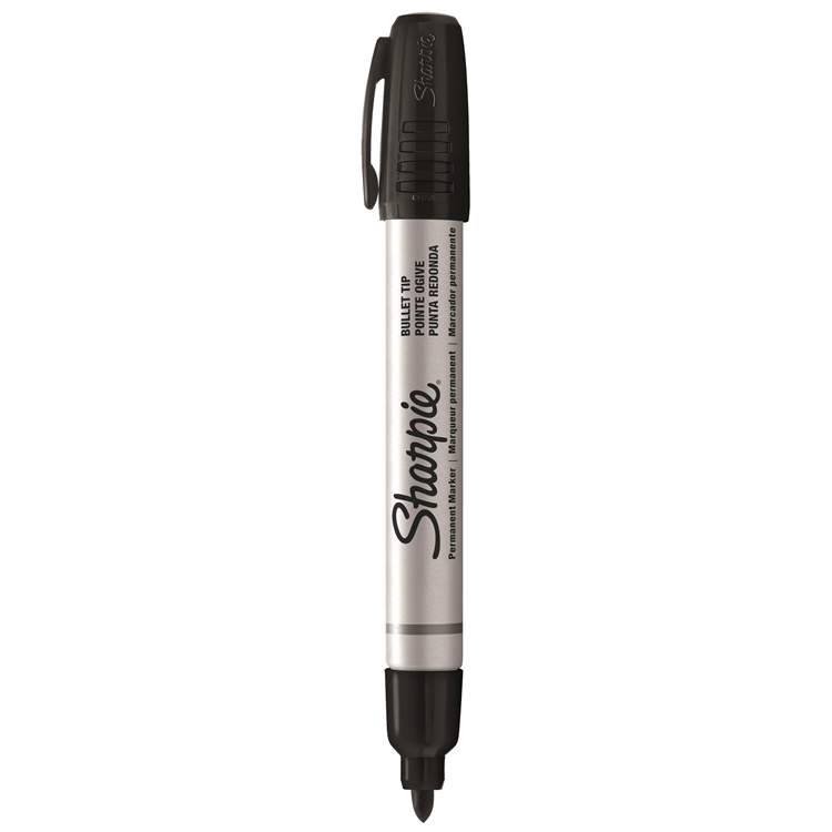 Merkkauskynä Sharpie Metal pyöreä musta - tarttuu pysyvästi useimmille pinnoille