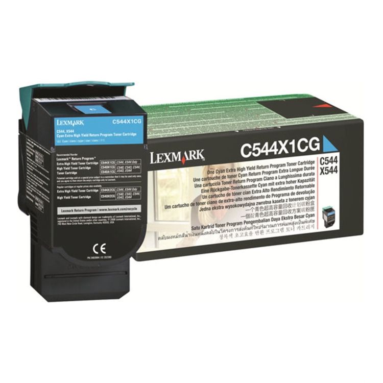 Värikasetti Lexmark C544,X544 C544X1CG sininen