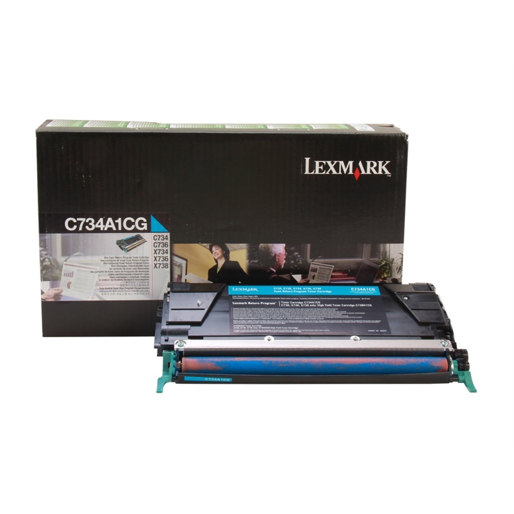Värikasetti laser Lexmark C734 sininen
