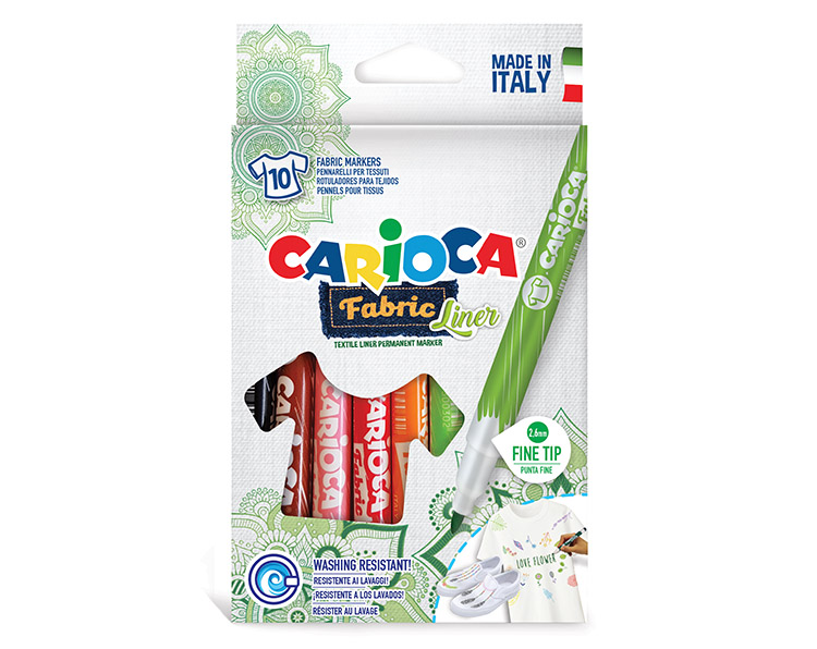 Tekstiilikynä Carioca värilajitelma /10 - kestää 60 °C konepesun