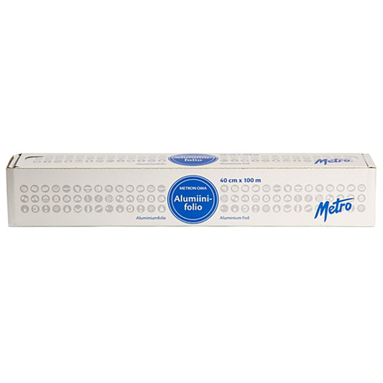 Alumiinifolio Metro 40 cm x 100 m - soveltuu uuniin, grillaukseen, jääkaappiin, pakastimeen