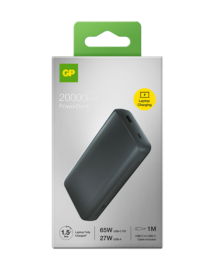 Varavirtalähde GP PowerBank T20B 20000 mAh - yksi markkinoiden nopeimmista ja lataa jopa tietokoneen