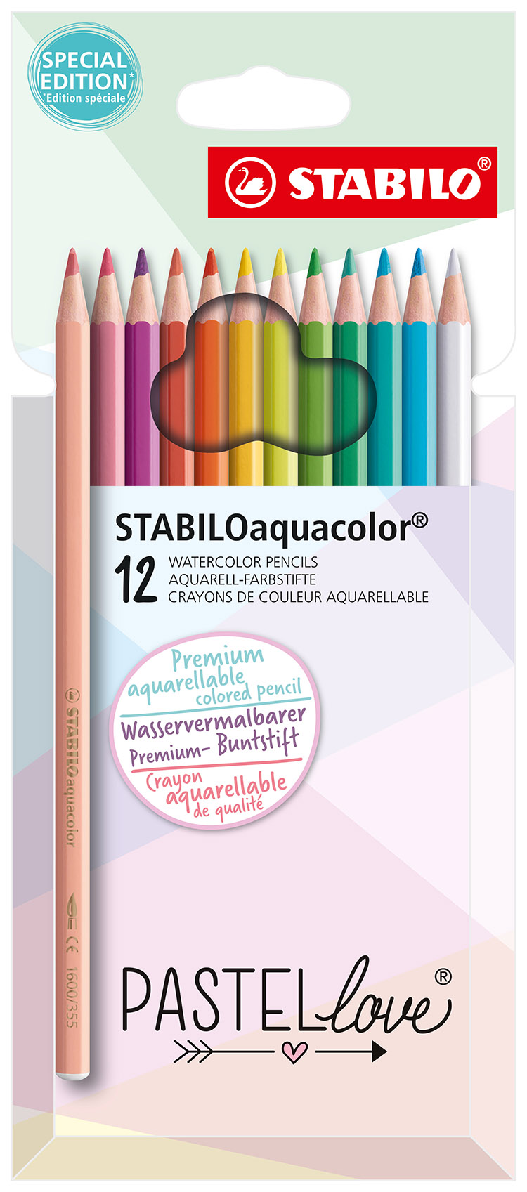 Akvarellikynä STABILO aquacolor PASTELlove /12
