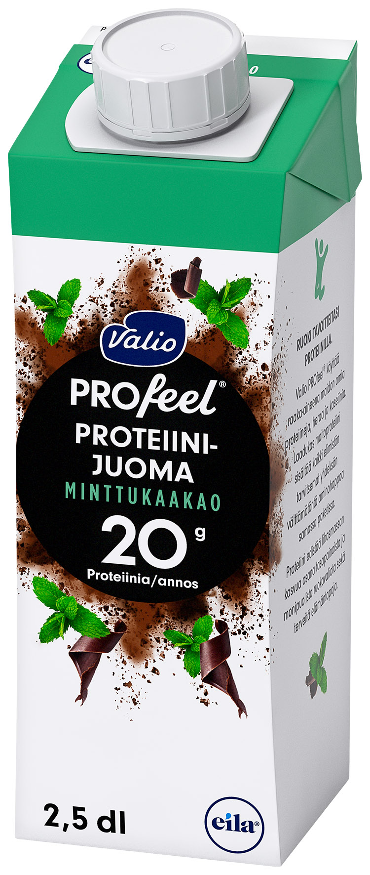 Proteiinijuoma PROfeel minttukaakao UHT laktoositon 2,5 dl - loistava välipala, ei lisättyä sokeria