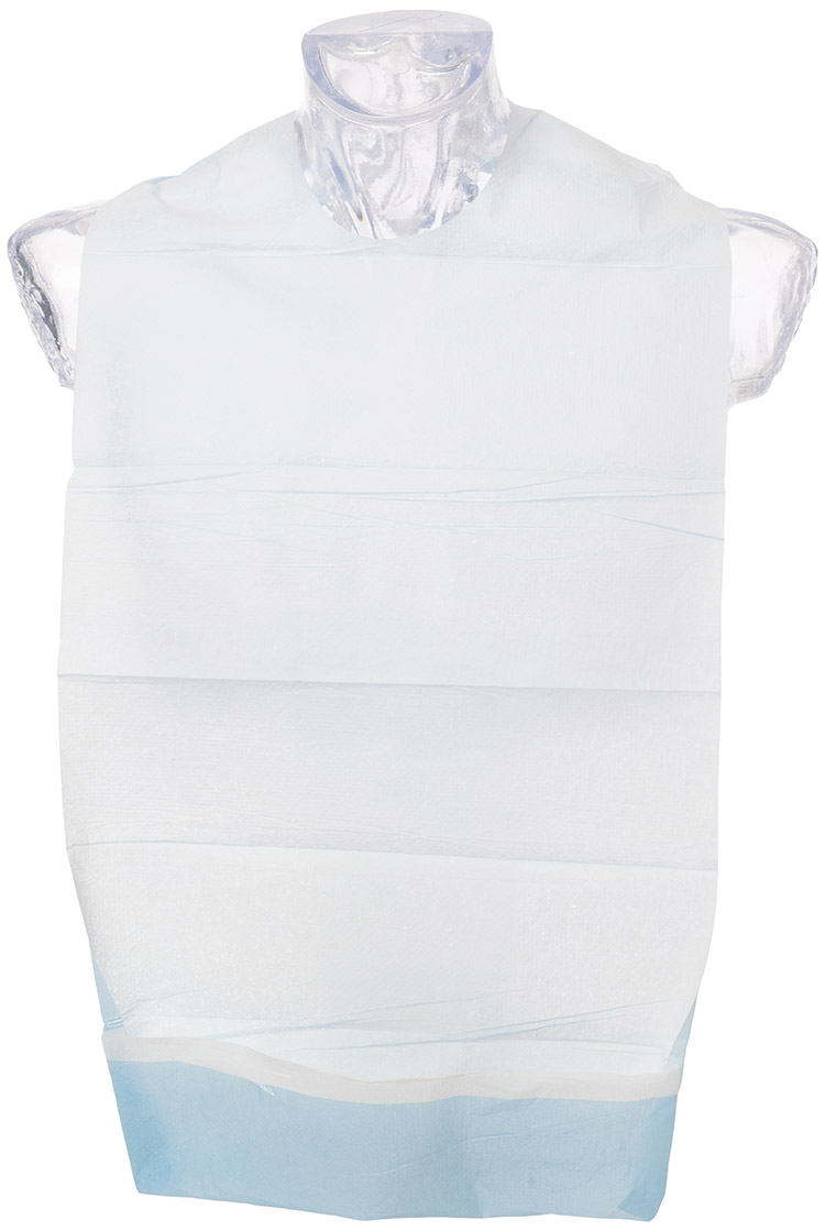 Ruokalappu Abena 37 x 70 cm sininen teippikiinnitys /100