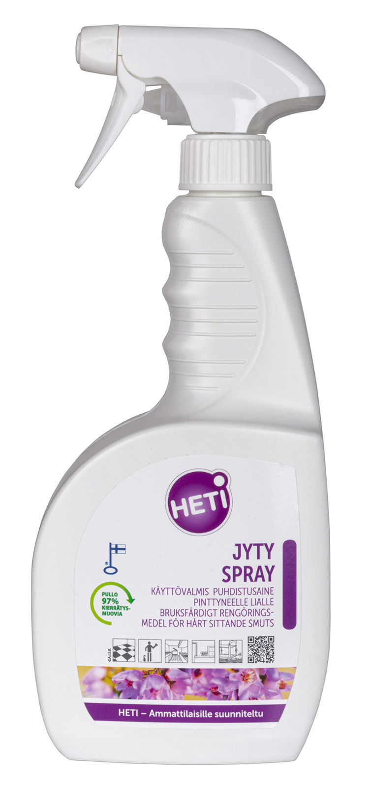 Puhdistusaine HETI Jyty Spray 750 ml - vaikealle pinttyneelle lialle, rasva- ja nokitahrat ym
