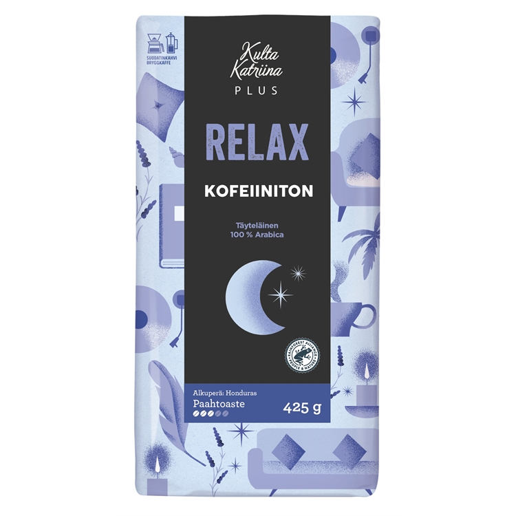 Kahvi Kulta Katriina Plus Relax kofeiiniton suodatinkahvi 450g