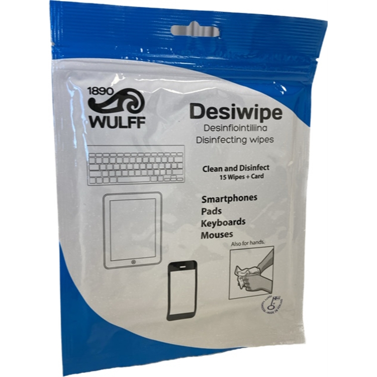 Desinfiointiliina Wulff Desiwipe /15 kpl pss - kotimainen, nukkaamaton, etanoli 70 %