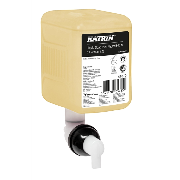 Nestesaippua Katrin Liquid Soap Pure Neutral 500ml - hajusteeton ja väriaineeton