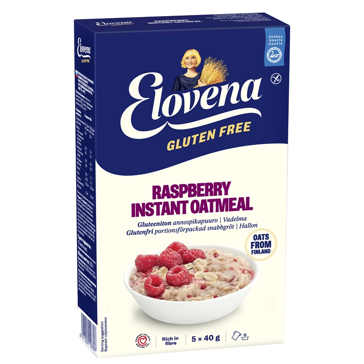 Annospuuro Elovena gluteeniton vadelma /5 - runsaskuituinen, kotimainen, lisää vain vesi