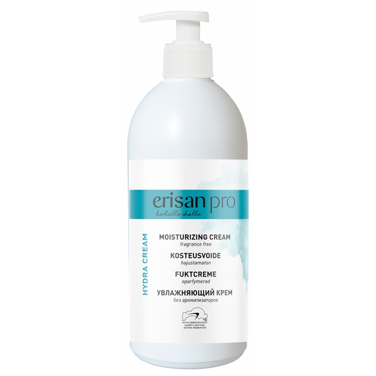 Kosteusvoide Erisan hydra 500ml - hajusteeton emulsiovoide kaikille ihotyypeille, pH 5