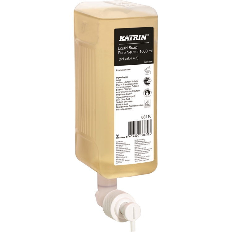 Nestesaippua Katrin Liquid Soap Pure Neutral 1000 ml - hajusteeton ja väriaineeton