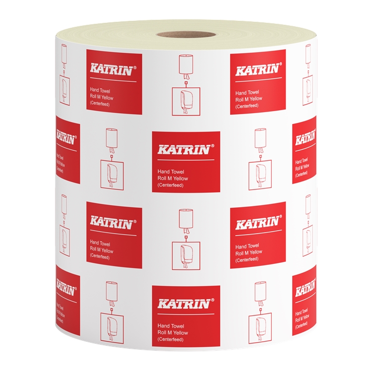 Vetopyyhe Katrin M 1-krs keltainen /6 rll pkt - kotimainen, Joutsenmerkitty